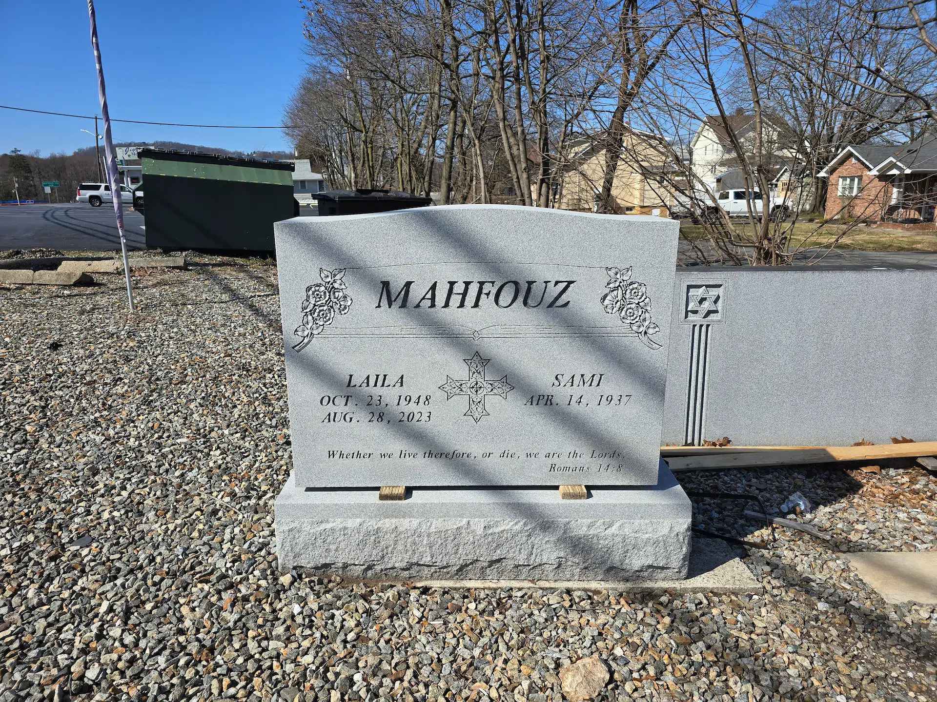 Granite Companion / Double Headstone hand-carved by NJ Companion Stones in NJ — image 1
