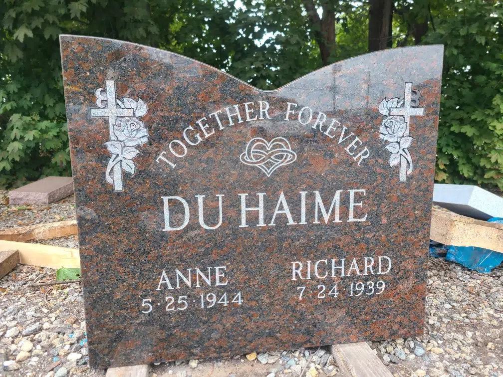 Granite Companion / Double Headstone hand-carved by NJ Companion Stones in NJ — image 2