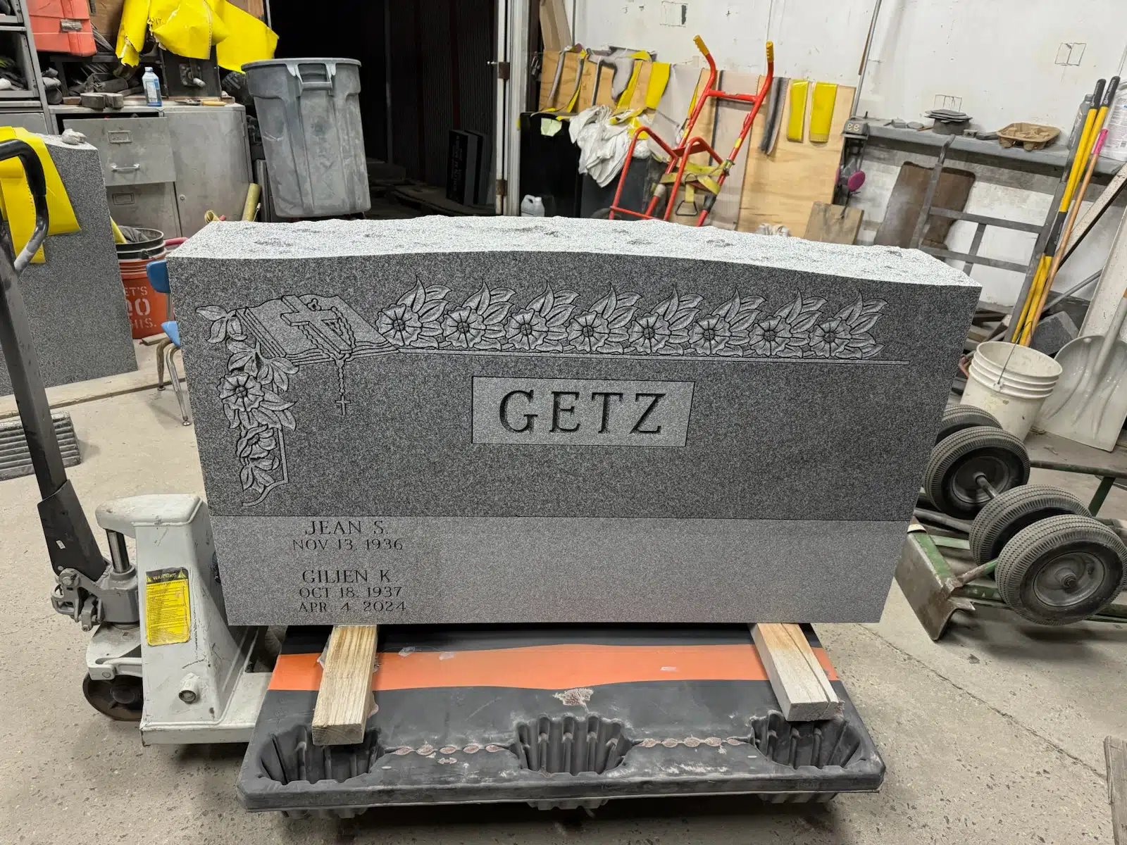 Granite Companion / Double Headstone hand-carved by NJ Companion Stones in NJ — image 5